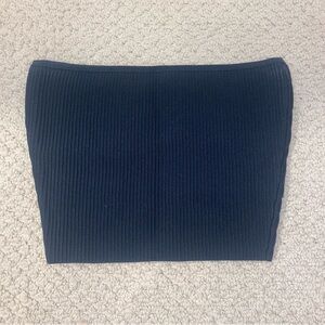 BABATON SCULPT KNIT TUBE TOP, BLUE-BLACK